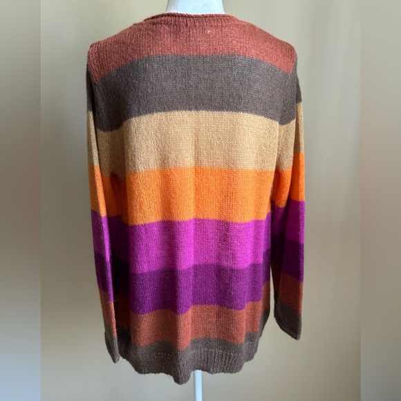 NWOT Charter Club Fuzzy (Mohair) Fall Colors Cardigan Sweater - Picture 4 of 6
